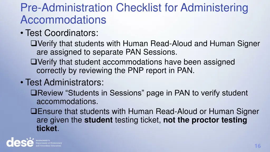 pre administration checklist for administering