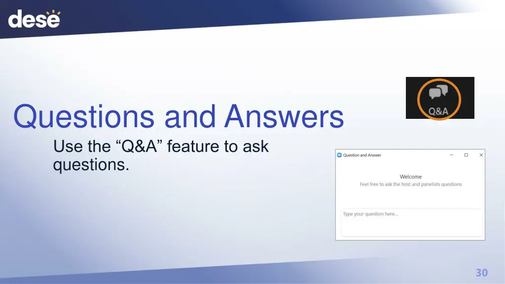 questions and answers use the q a feature