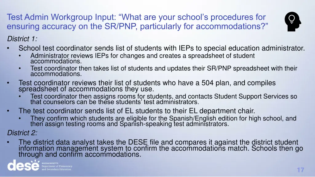 test admin workgroup input what are your school