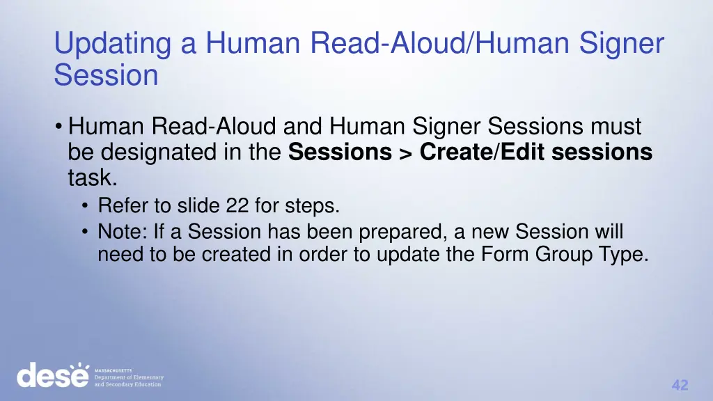 updating a human read aloud human signer session
