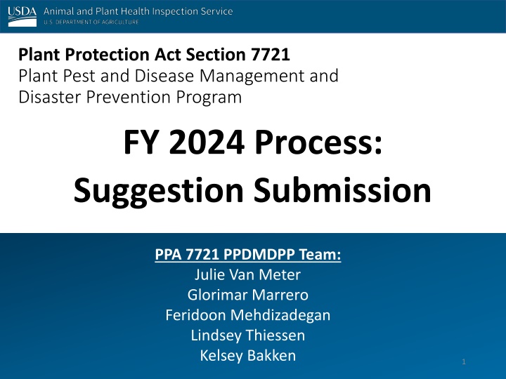 plant protection act section 7721 plant pest