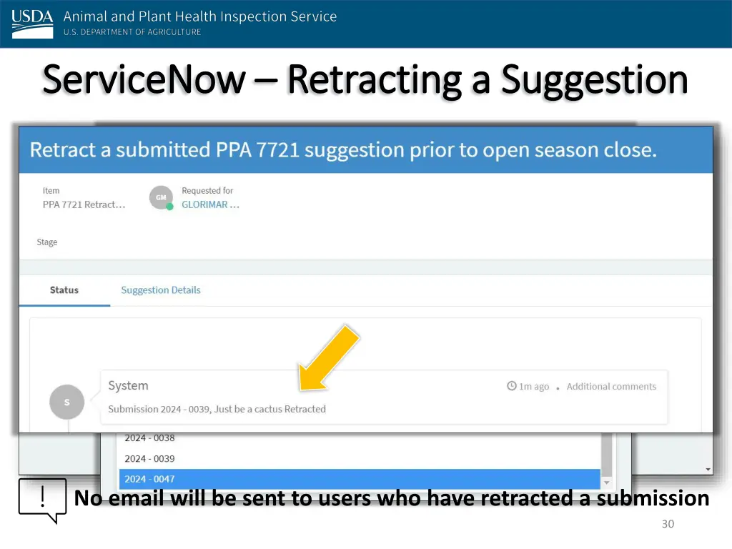 servicenow servicenow retracting a suggestion