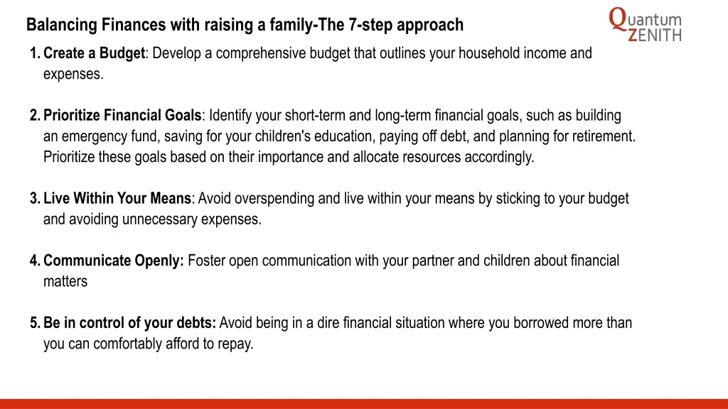 balancing finances with raising a family