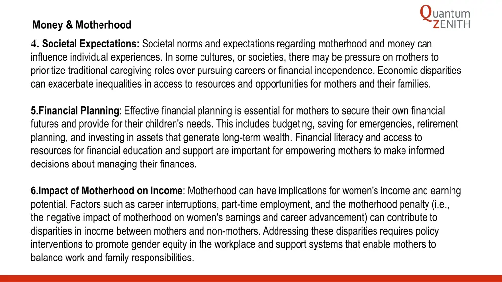 money motherhood 4 societal expectations societal