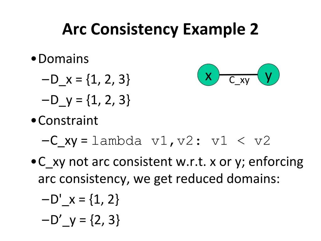 arc consistency example 2