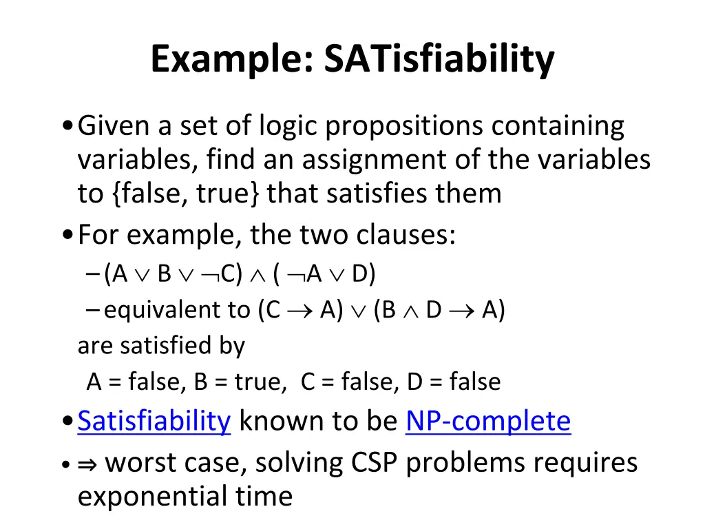 example satisfiability