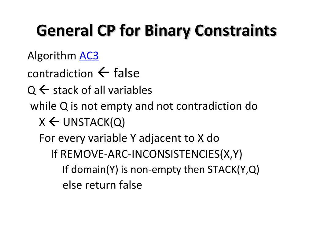 general cp for binary constraints