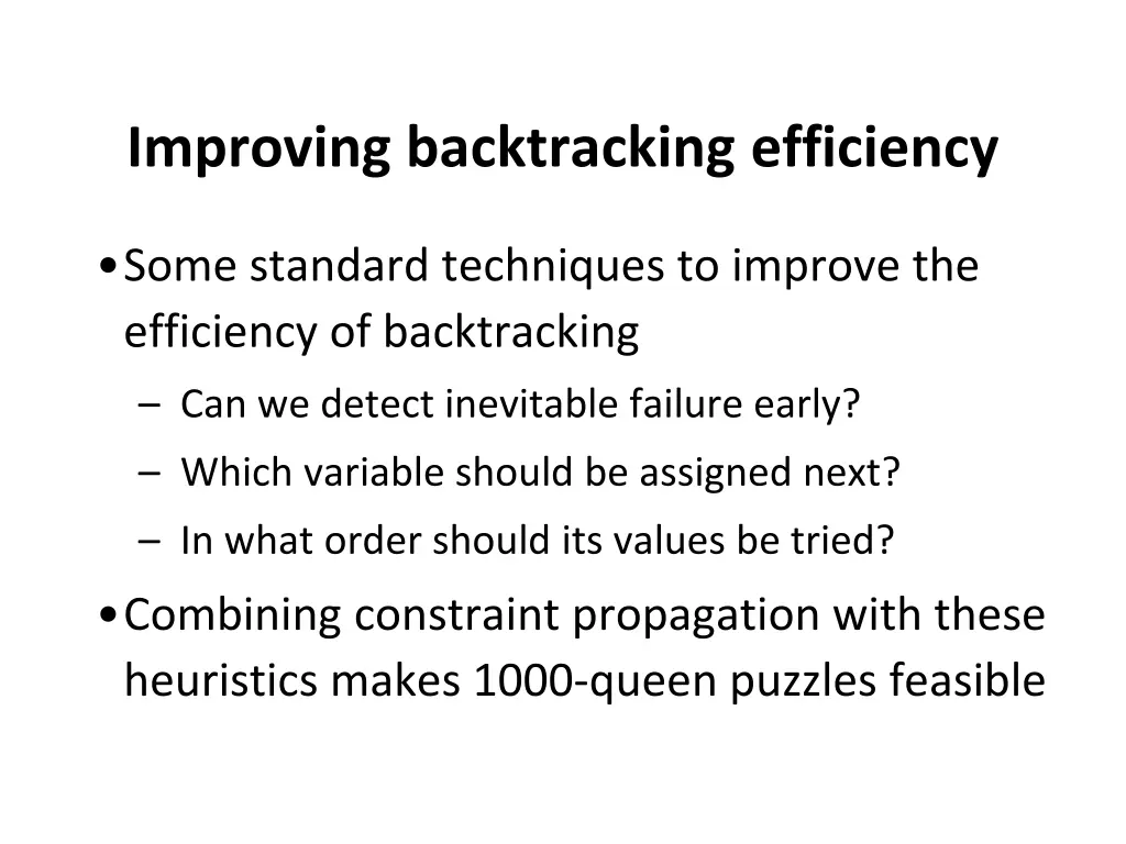 improving backtracking efficiency 1