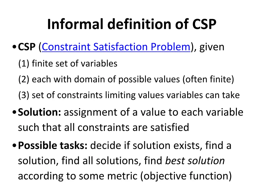 informal definition of csp