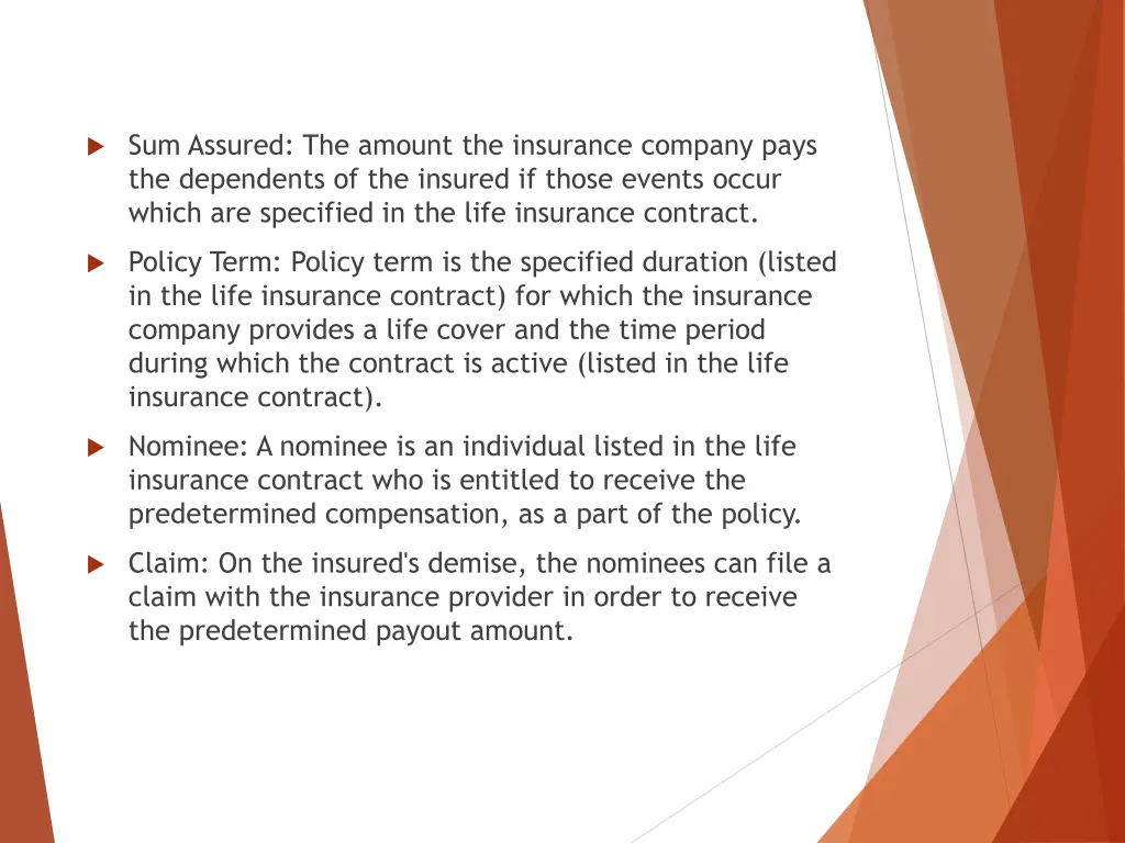 sum assured the amount the insurance company pays