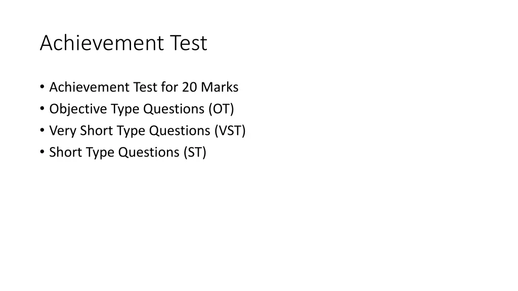 achievement test