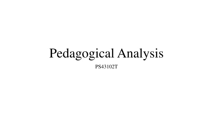 pedagogical analysis