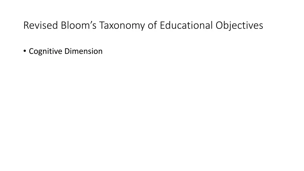 revised bloom s taxonomy of educational objectives