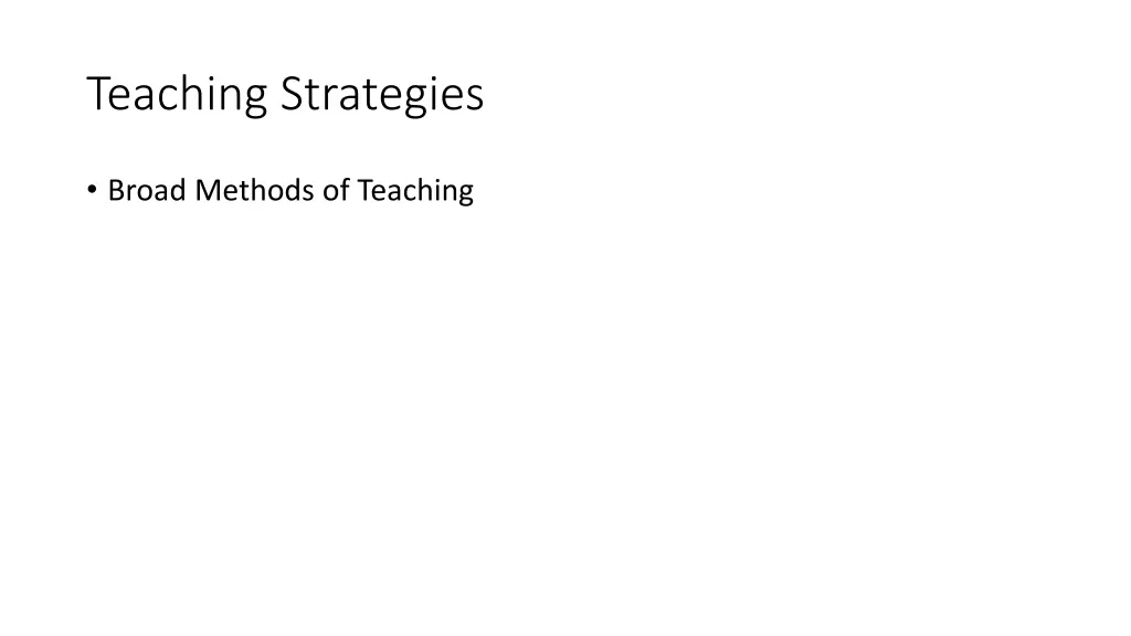 teaching strategies