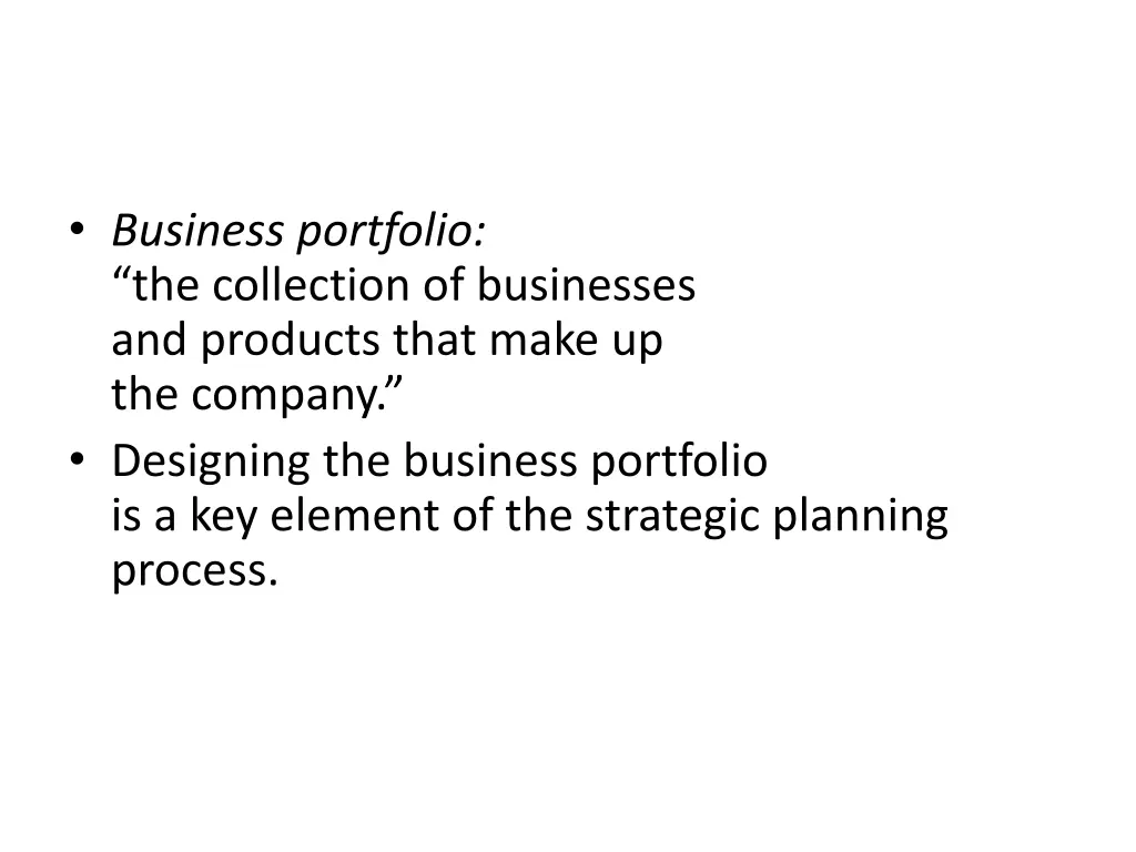 business portfolio the collection of businesses