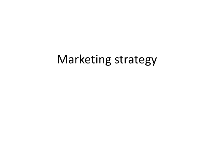 marketing strategy