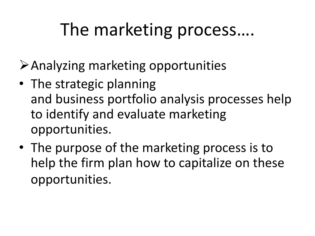 the marketing process