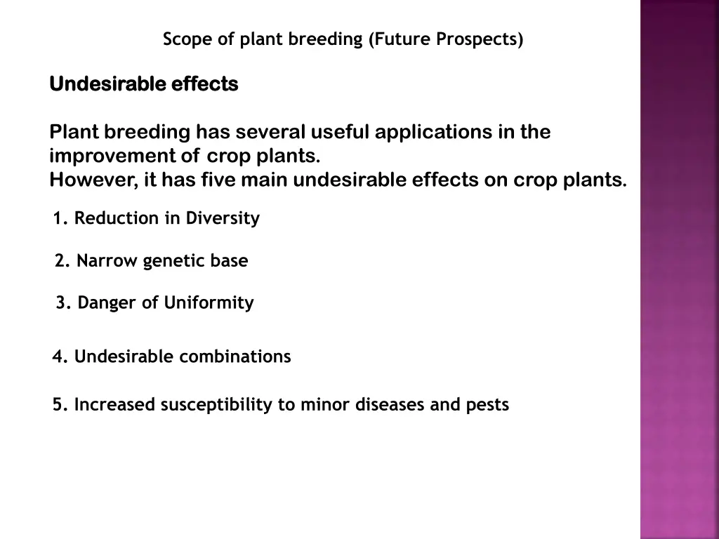 scope of plant breeding future prospects