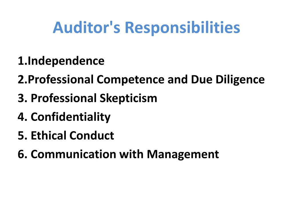 auditor s responsibilities