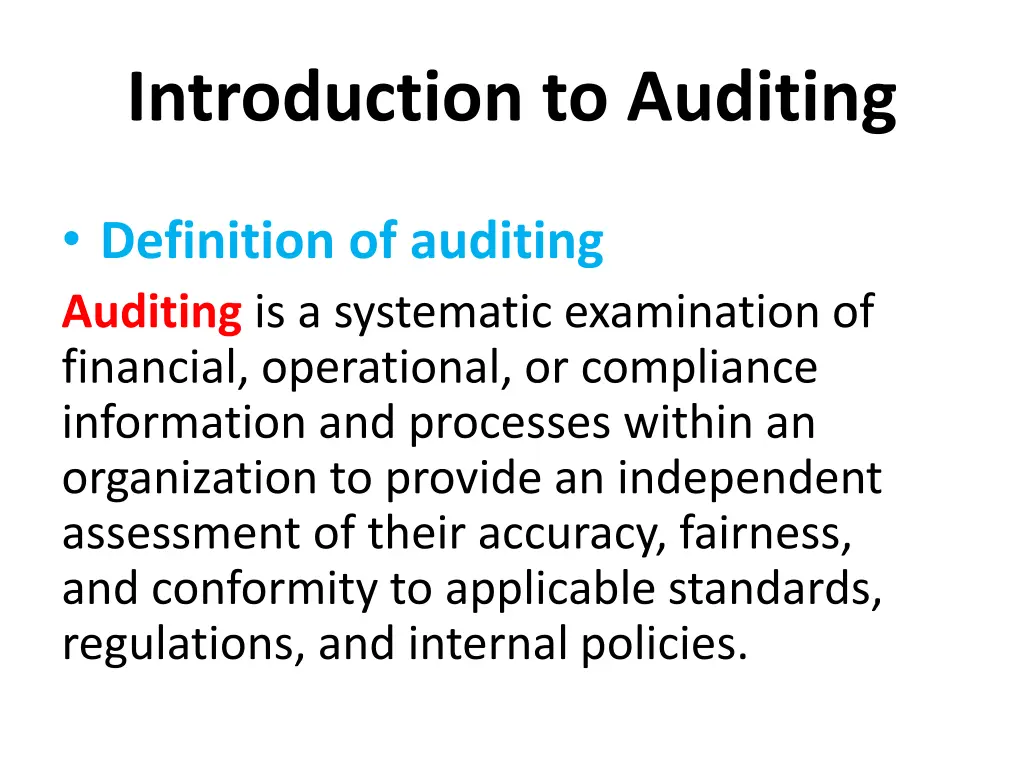 introduction to auditing