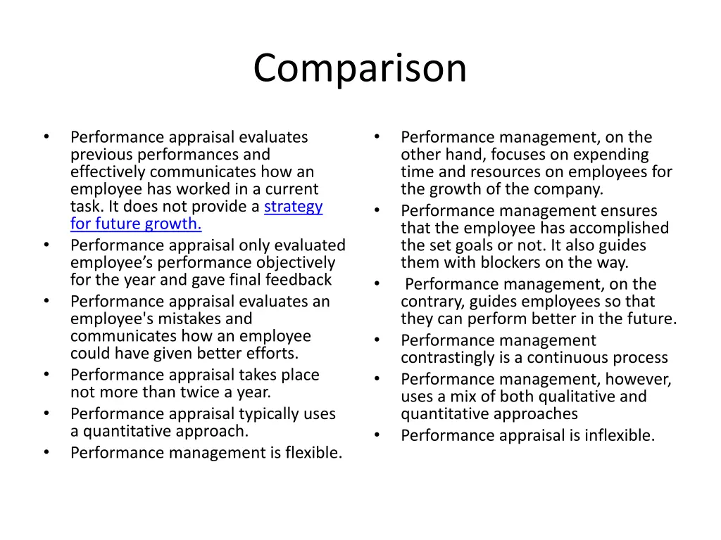 comparison