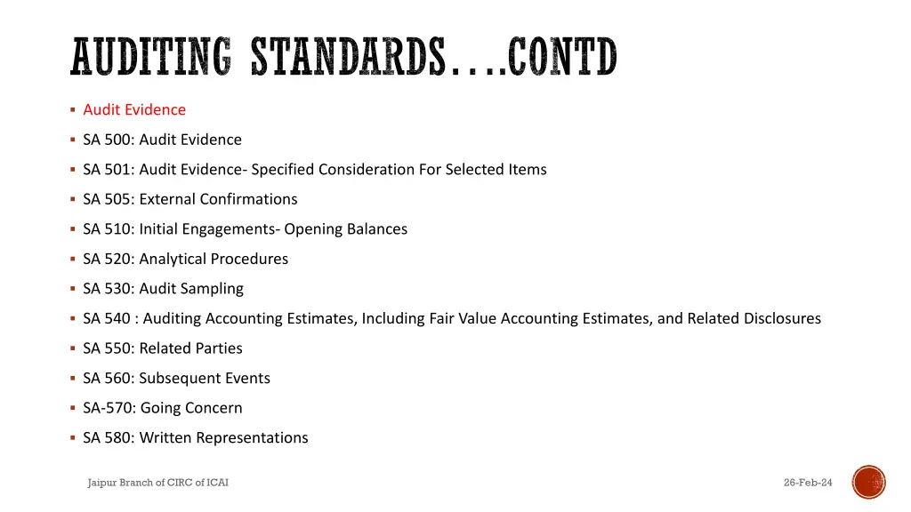 auditing standards contd 1