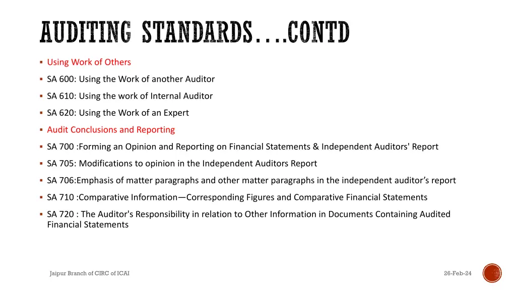 auditing standards contd 2