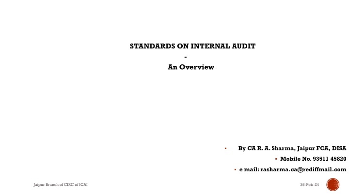 standards on internal audit an overview