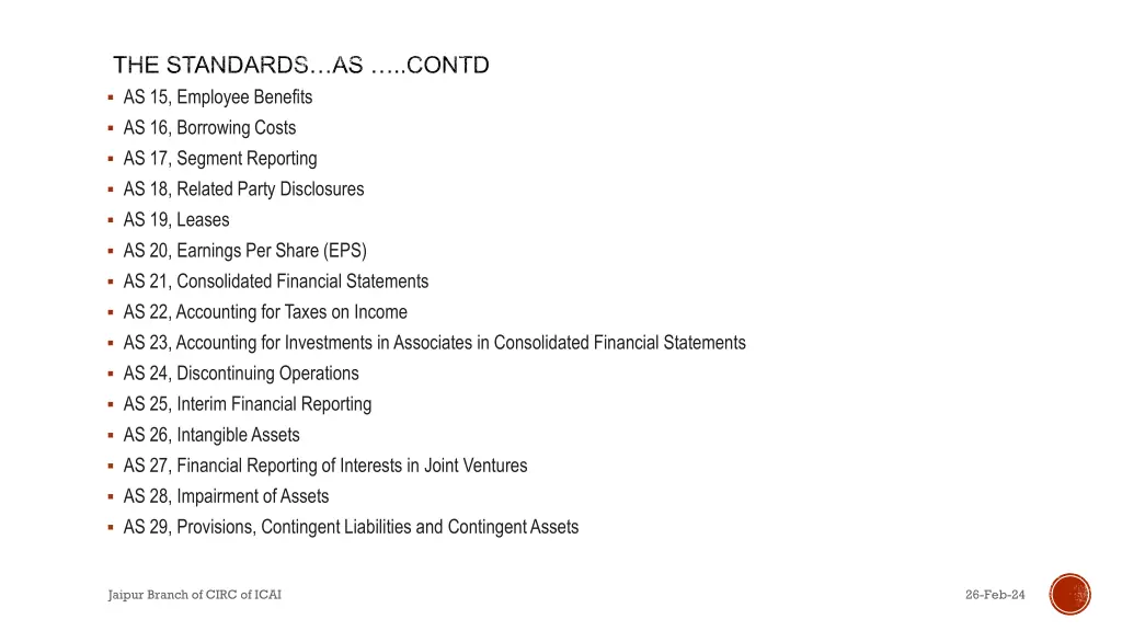 the standards as contd as 15 employee benefits