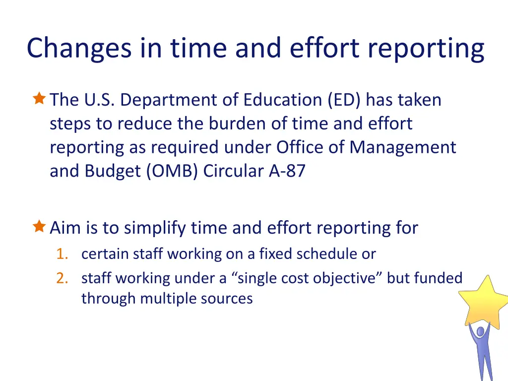 changes in time and effort reporting 1