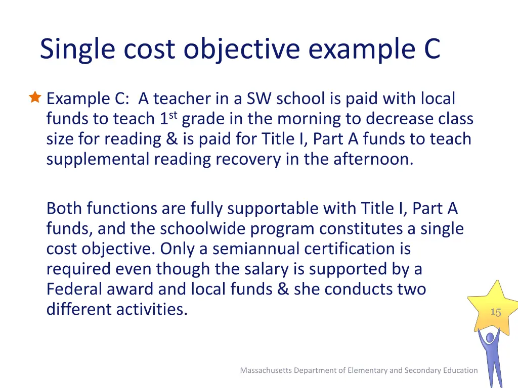 single cost objective example c