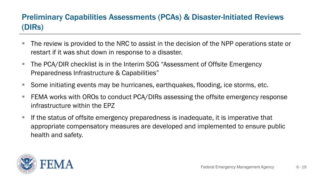 preliminary capabilities assessments pcas 1