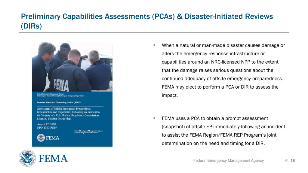 preliminary capabilities assessments pcas