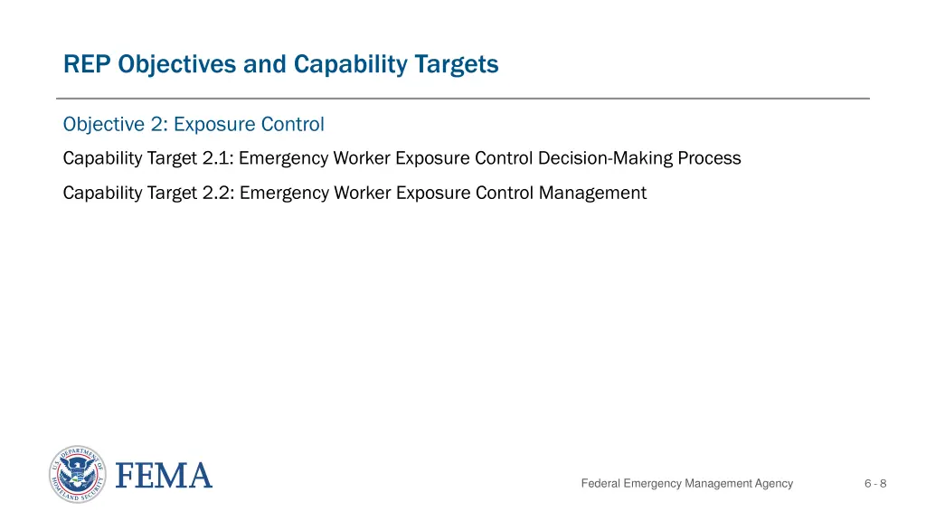 rep objectives and capability targets 2