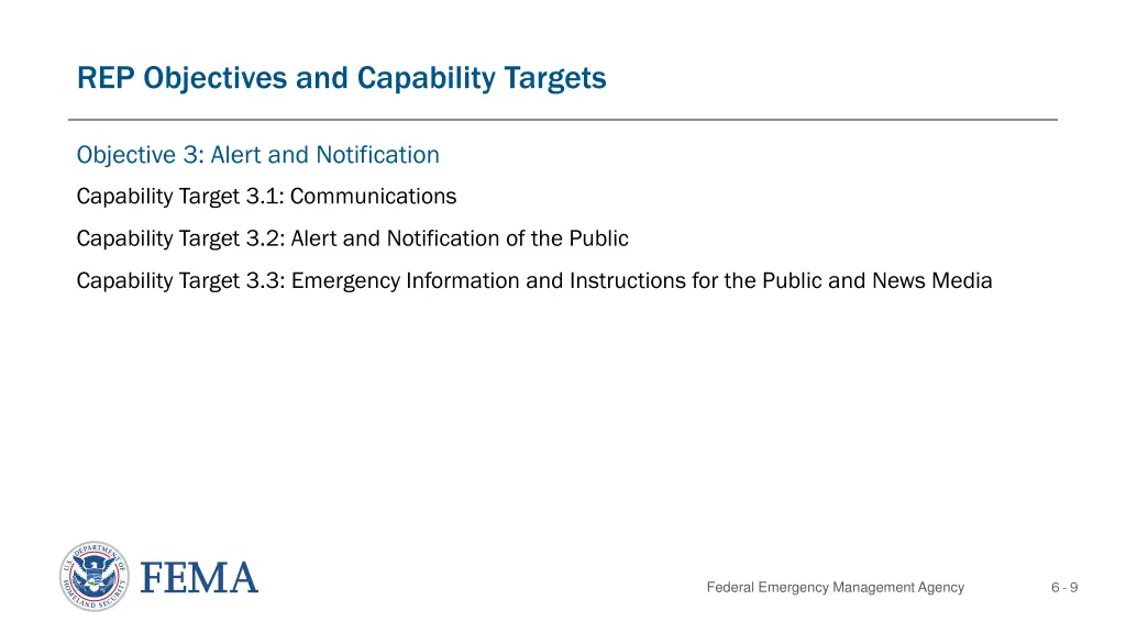 rep objectives and capability targets 3