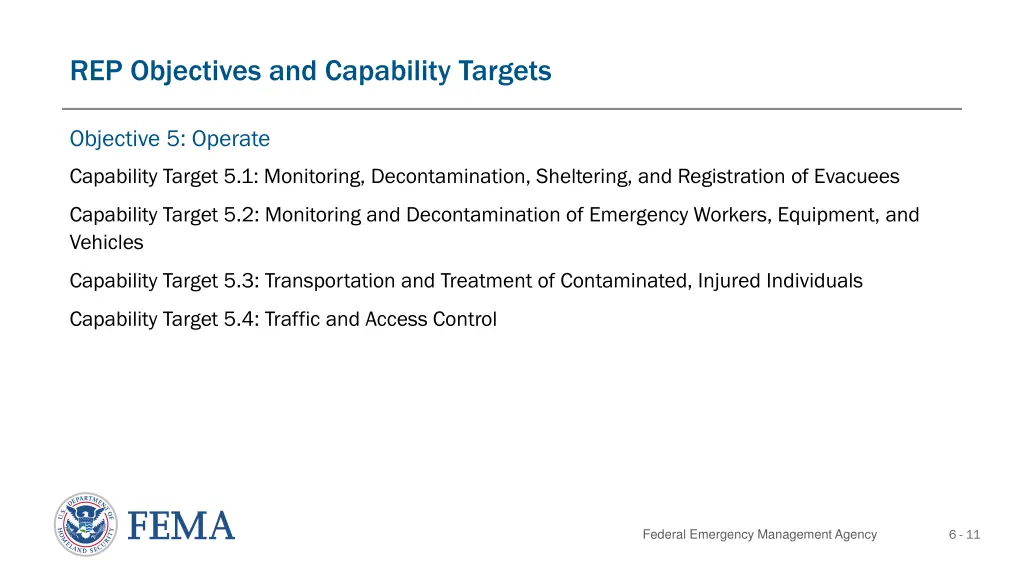 rep objectives and capability targets 5
