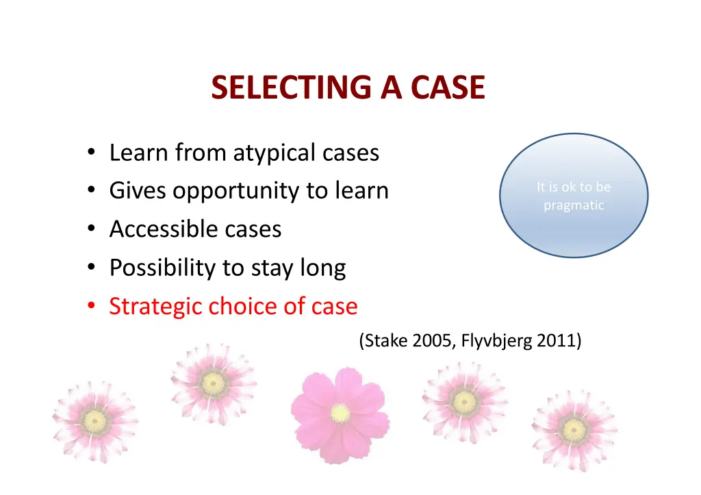 selecting a case