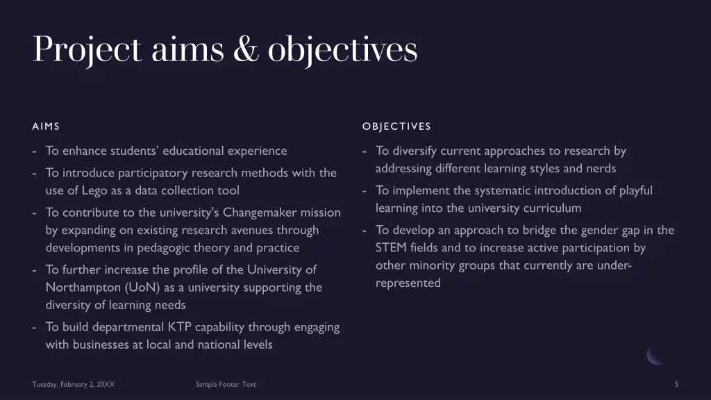 project aims objectives