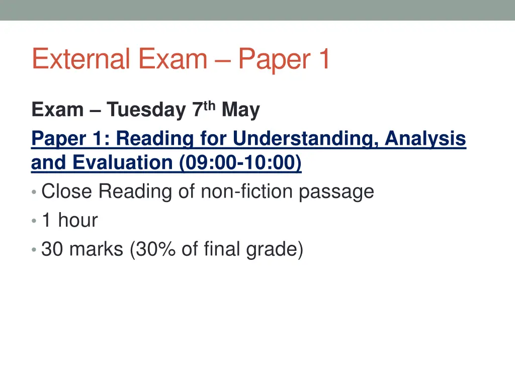 external exam paper 1