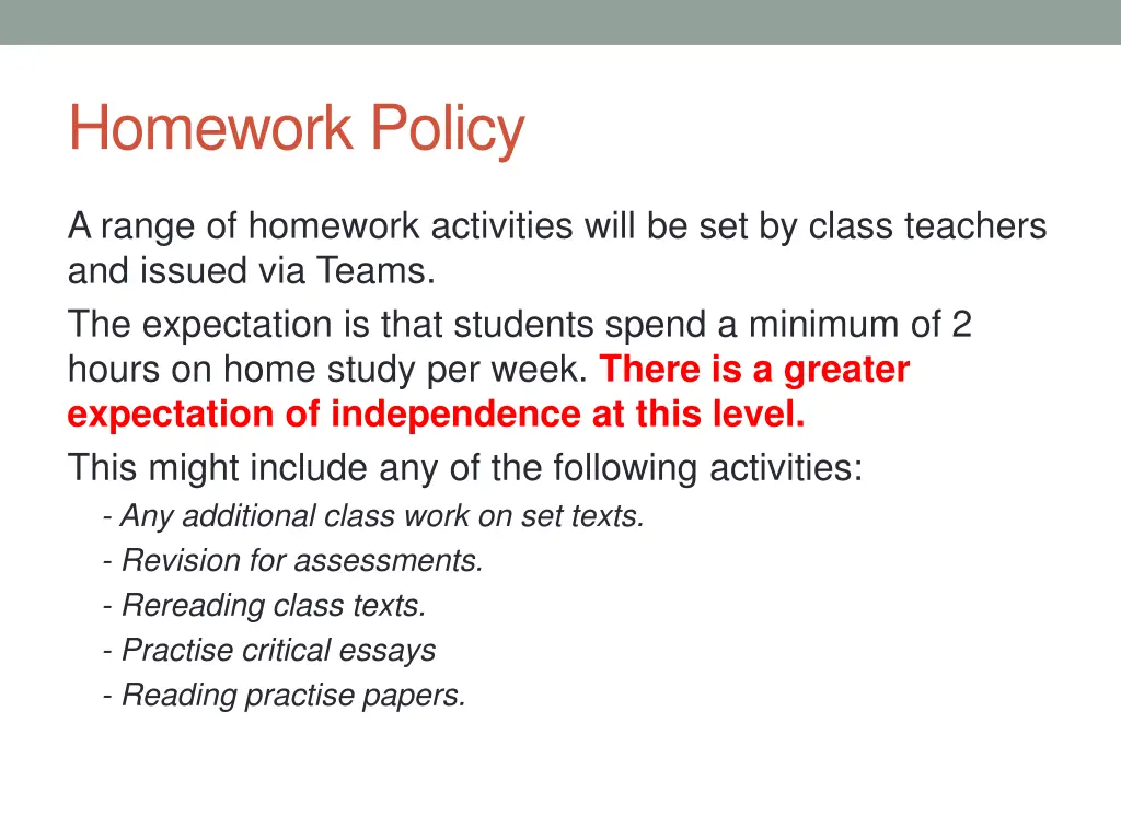 homework policy