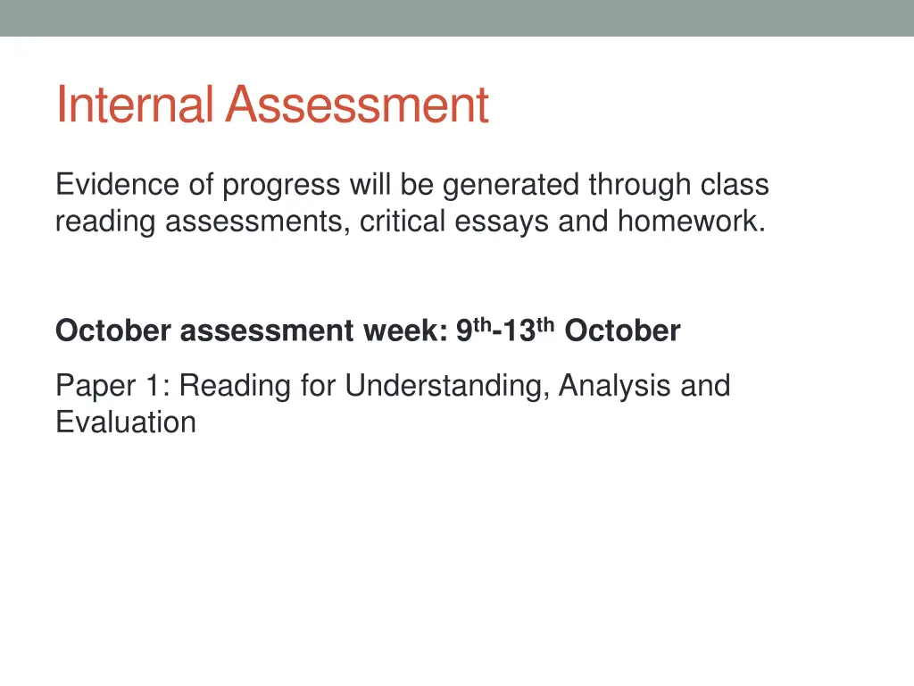 internal assessment