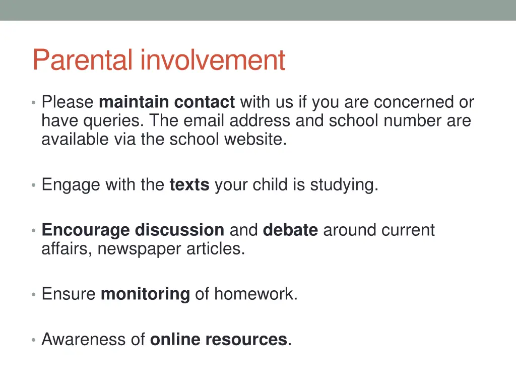 parental involvement