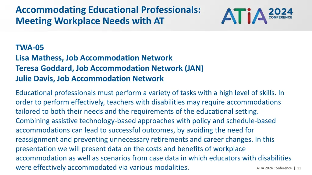 accommodating educational professionals meeting