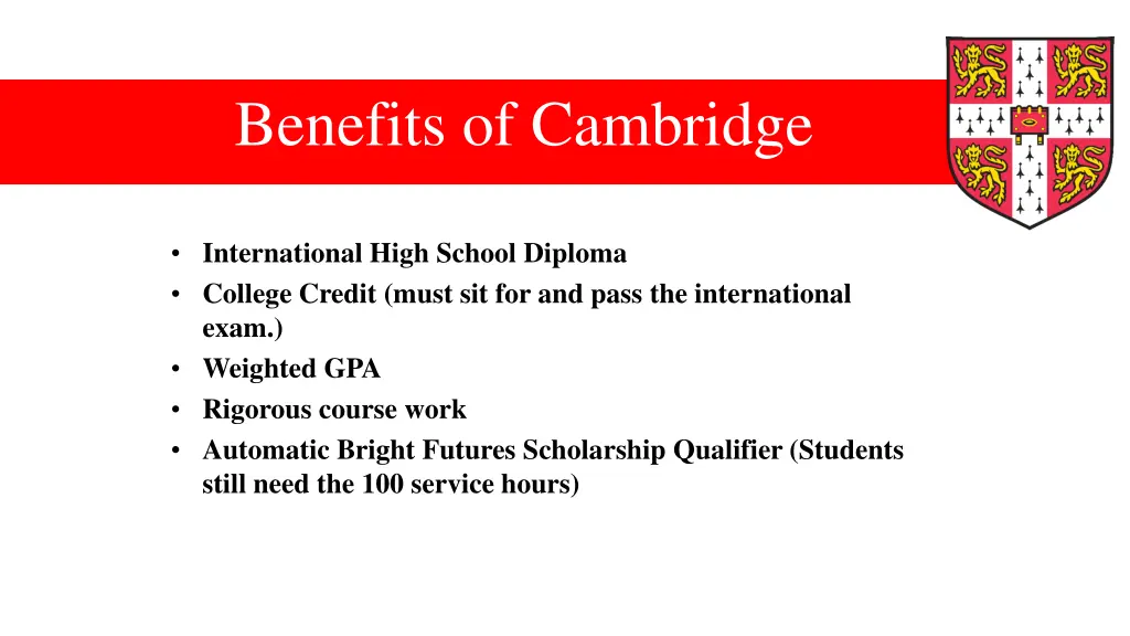 benefits of cambridge