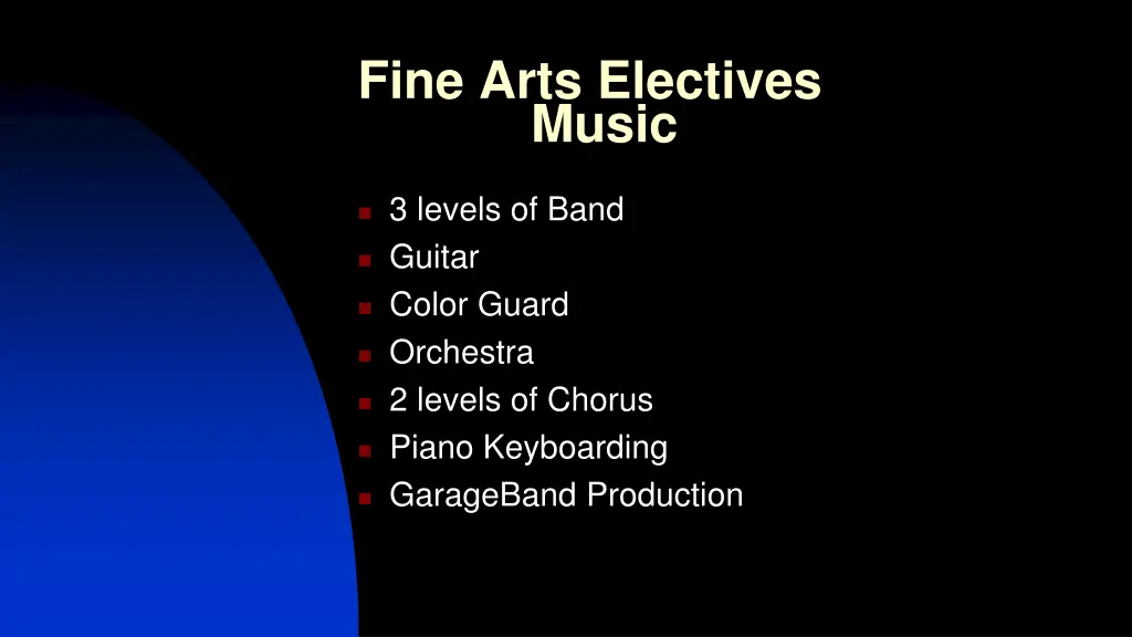 fine arts electives music