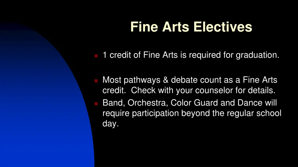 fine arts electives