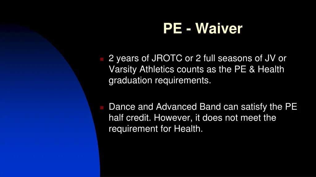 pe waiver