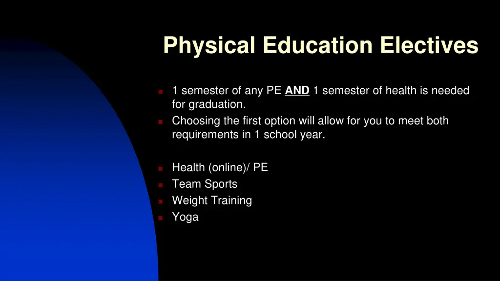 physical education electives