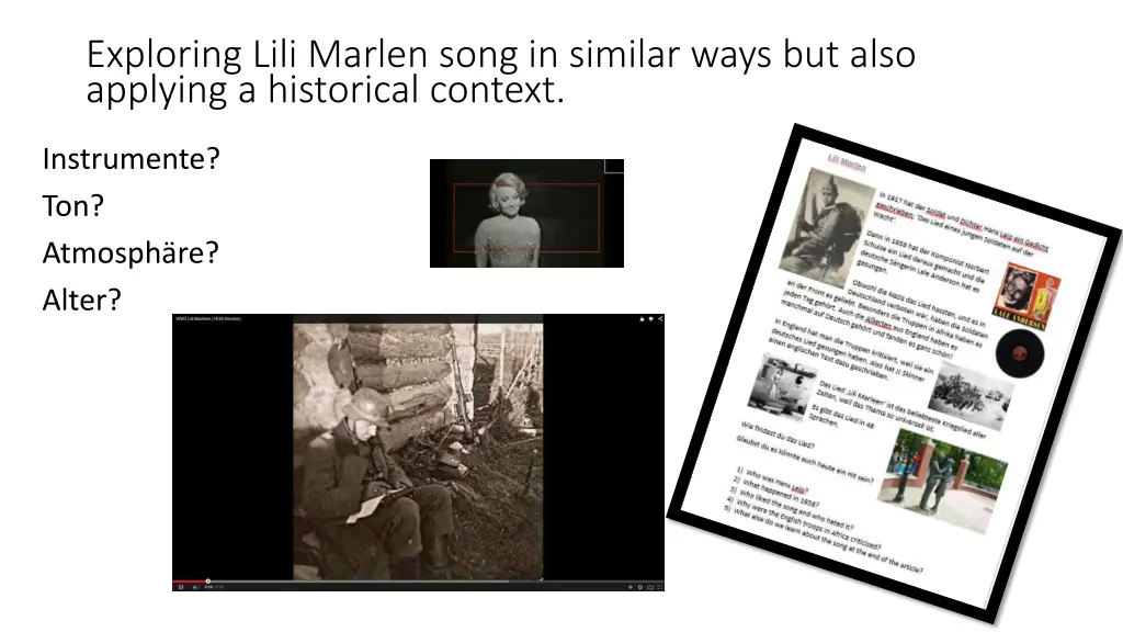 exploring lili marlen song in similar ways