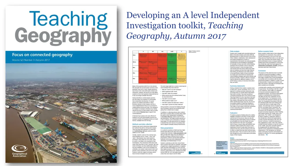 developing an a level independent investigation